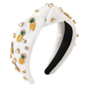 4933 Summer Pineapple Headband Fruit Rhinestone Knotted Headbands Girls